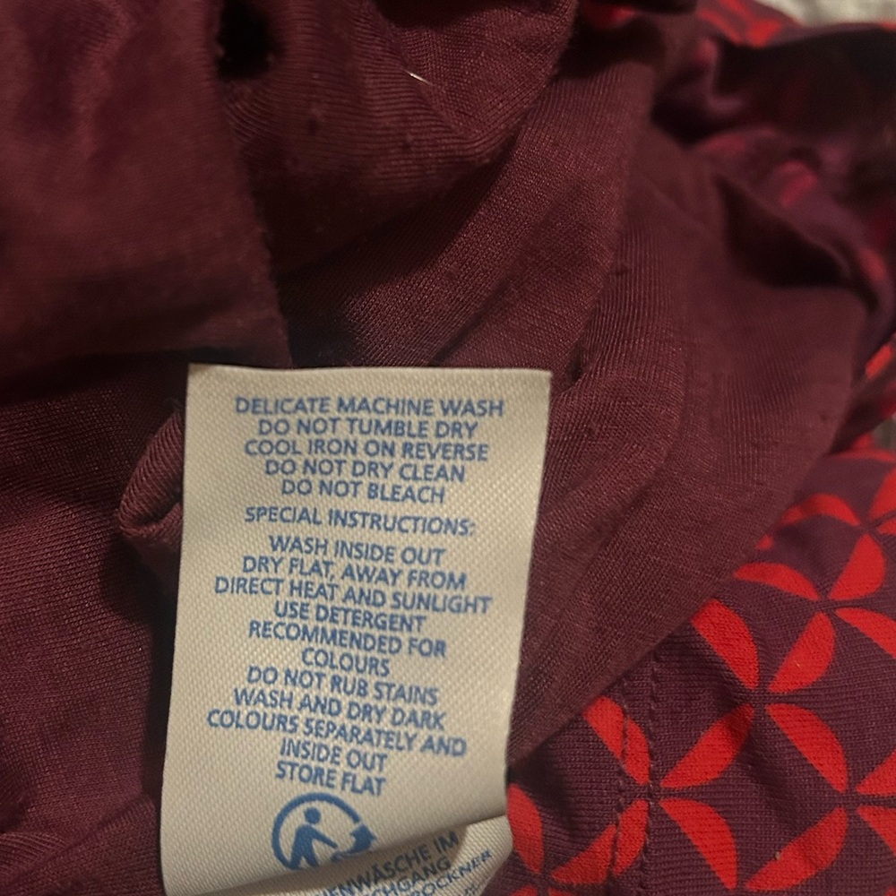 Boden Red Patterned Wrap Front Quarter Sleeved Dr… - image 8